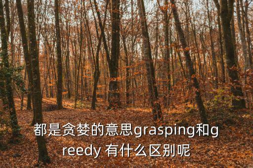 都是貪婪的意思grasping和greedy 有什么區別呢