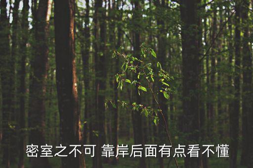  密室之不可 靠岸后面有點看不懂