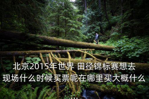 北京2015年世界 田徑錦標賽想去現(xiàn)場什么時候買票呢在哪里買大概什么...