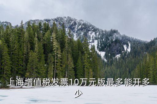 上海市增值稅專用發票最高金額，上海市定額發票最高金額是多少