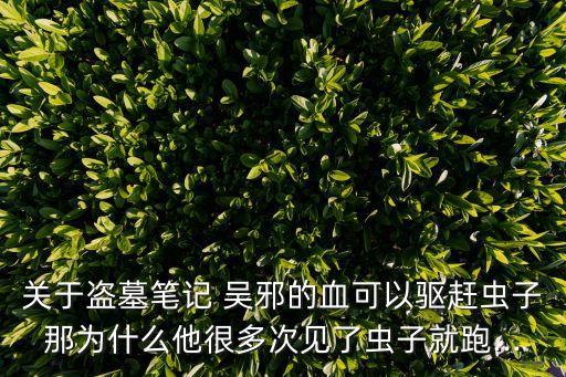 吳邪的血,三叔、小弟給吳邪做了一波解釋