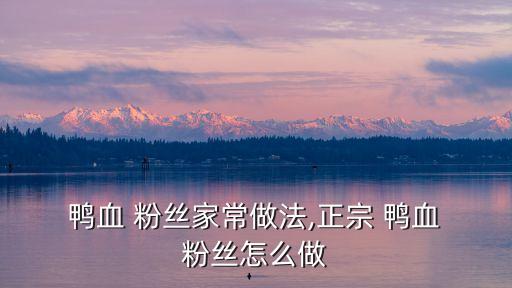  鴨血 粉絲家常做法,正宗 鴨血 粉絲怎么做
