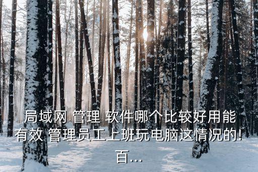  局域網(wǎng) 管理 軟件哪個比較好用能有效 管理員工上班玩電腦這情況的!百...