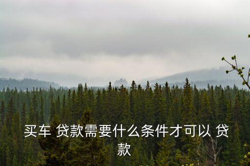 怎么貸款買車,買車貸款的條件是什么?