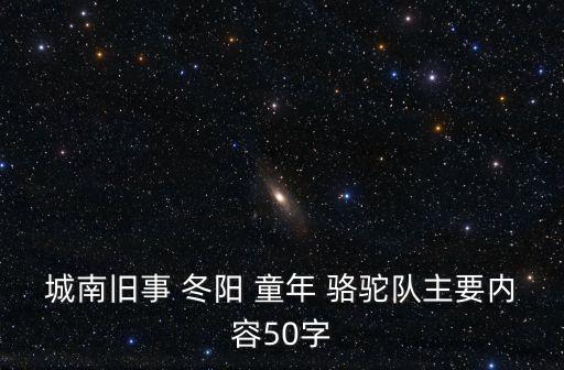 城南舊事 冬陽 童年 駱駝隊主要內(nèi)容50字