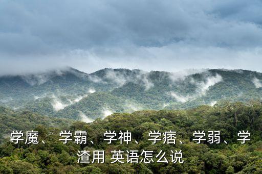學魔、 學霸、學神、學痞、學弱、學渣用 英語怎么說