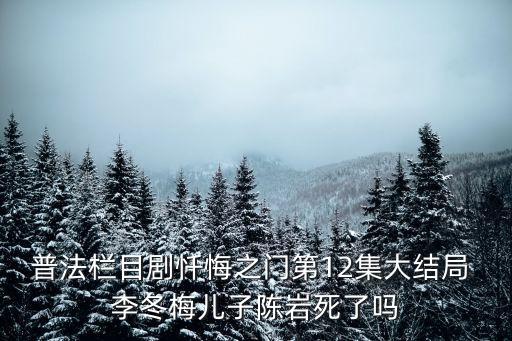 普法欄目劇懺悔之門第12集大結局 李冬梅兒子陳巖死了嗎