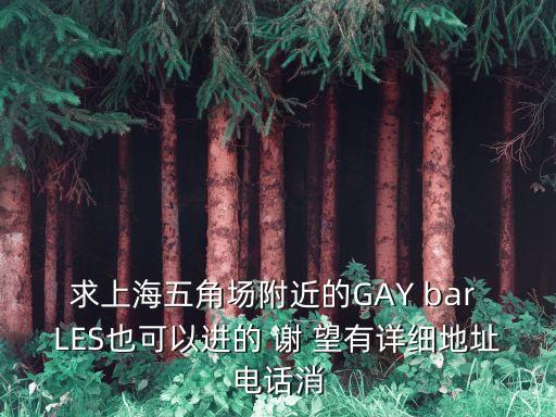 求上海五角場附近的GAY bar LES也可以進(jìn)的 謝 望有詳細(xì)地址電話消