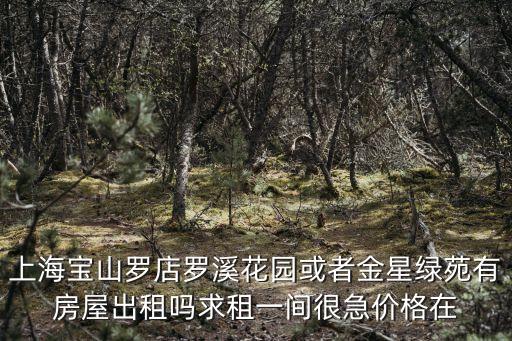 上海寶山羅店羅溪花園或者金星綠苑有房屋出租嗎求租一間很急價格在