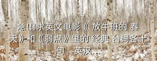 放牛班的春天經典臺詞,第二集:放牛的類春天》第一集