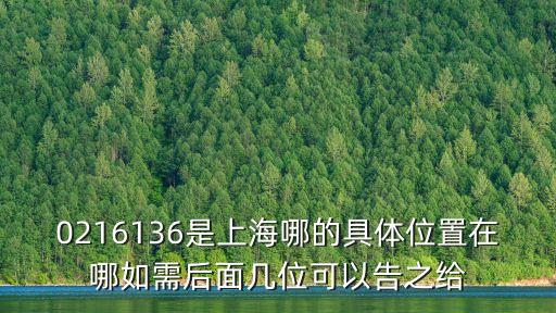 0216136是上海哪的具體位置在哪如需后面幾位可以告之給