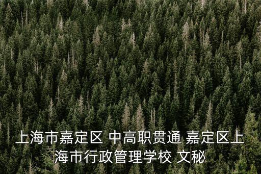 上海市嘉定區 中高職貫通 嘉定區上海市行政管理學校 文秘