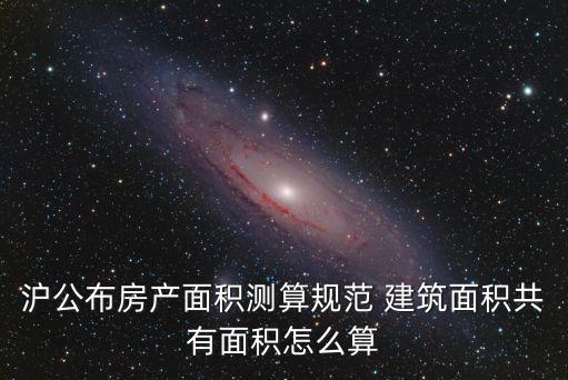 滬公布房產(chǎn)面積測(cè)算規(guī)范 建筑面積共有面積怎么算