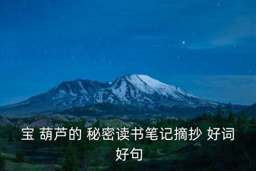 寶葫蘆的秘密好詞好句,我和你一起走過歲月的風雨