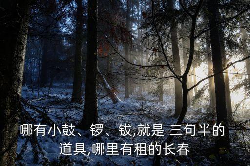 哪有小鼓、鑼、鈸,就是 三句半的 道具,哪里有租的長春