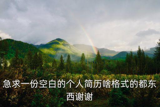 空白個人簡歷，急求空白個人簡歷一個