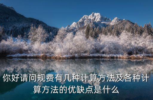你好請問規費有幾種計算方法及各種計算方法的優缺點是什么