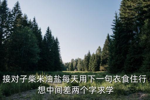 接對子柴米油鹽每天用下一句衣食住行 想中間差兩個字求學