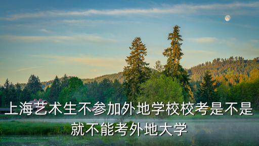 上海藝術生不參加外地學校校考是不是就不能考外地大學