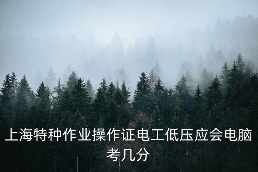 上海市特種作業(yè)培訓應會，上海特種作業(yè)操作證電工低壓應會電腦考幾分