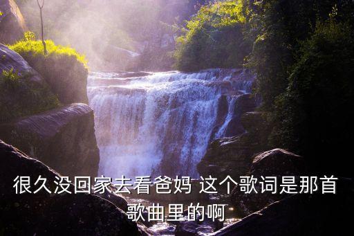 很久沒(méi)回家去看爸媽 這個(gè)歌詞是那首歌曲里的啊