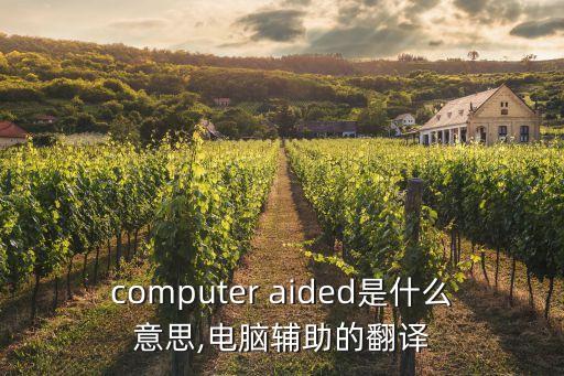 computer aided是什么意思,電腦輔助的翻譯