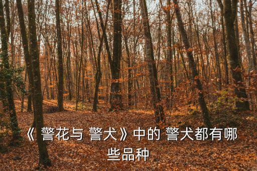 《 警花與 警犬》中的 警犬都有哪些品種