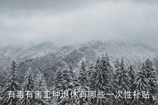上海市有毒有害退休補貼，有毒有害工種退休有哪些一次性補貼