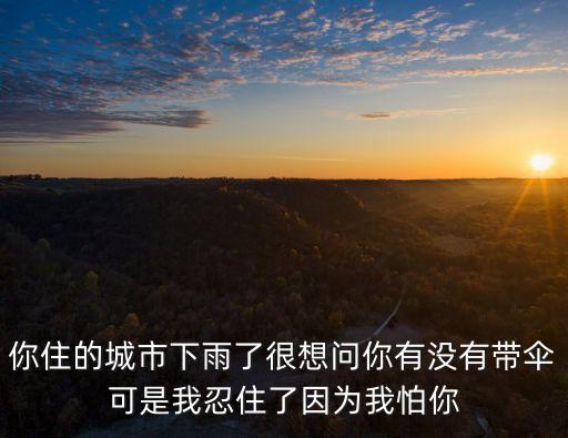 你住的城市下雨了很想問你有沒有帶傘可是我忍住了因為我怕你