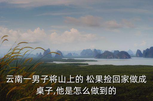 云南一男子將山上的 松果撿回家做成桌子,他是怎么做到的