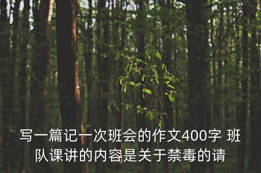 寫一篇記一次班會的作文400字 班隊課講的內容是關于禁毒的請