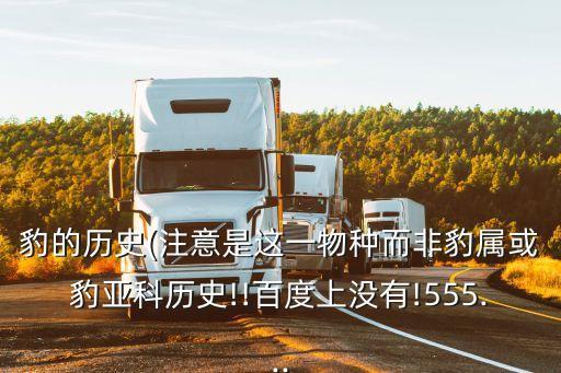 豹的歷史(注意是這一物種而非豹屬或豹亞科歷史!!百度上沒(méi)有!555...