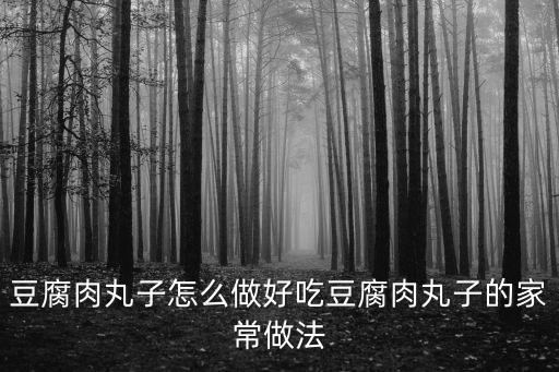 豆腐肉丸子怎么做好吃豆腐肉丸子的家常做法