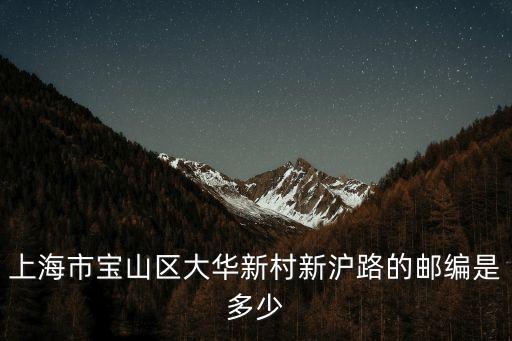 上海市寶山區大華新村新滬路的郵編是多少