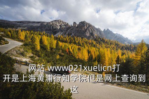 網站 www021xuelicn打開是上海黃浦行知學院但是網上查詢到這