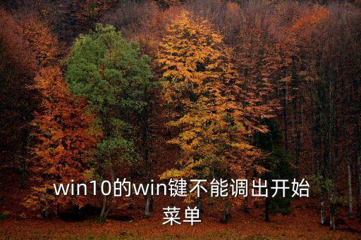  win10的win鍵不能調出開始 菜單