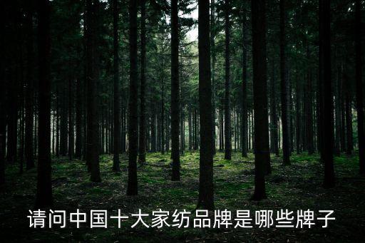 請問中國十大家紡品牌是哪些牌子