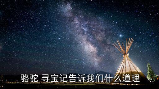 駱駝尋寶記,因善良而瘸腿的駱駝從未放棄尋寶