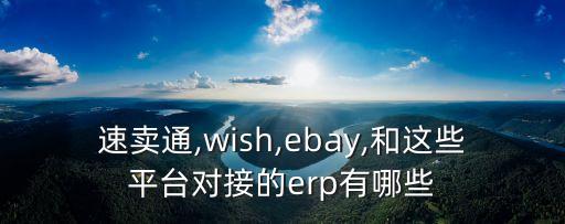 速賣通,wish,ebay,和這些平臺對接的erp有哪些