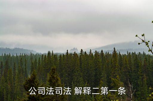  公司法司法 解釋二第一條