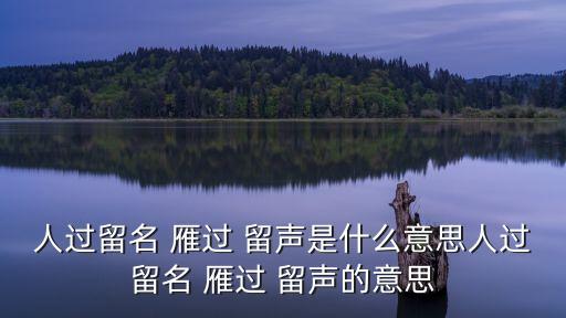 雁過留聲的意思,名字雖走了卻刻骨銘心雁過留聲意味著什么?