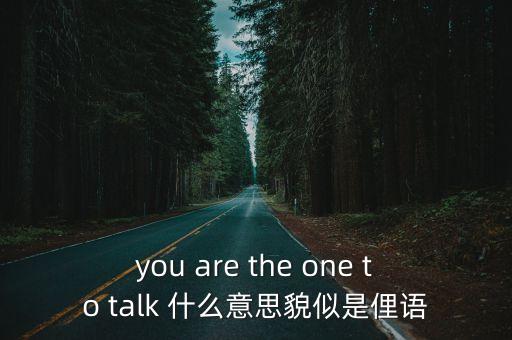 you are the one to talk 什么意思貌似是俚語