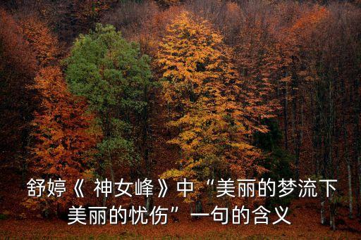  舒婷《 神女峰》中“美麗的夢流下美麗的憂傷”一句的含義