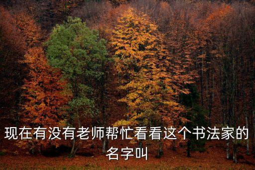 現在有沒有老師幫忙看看這個書法家的名字叫