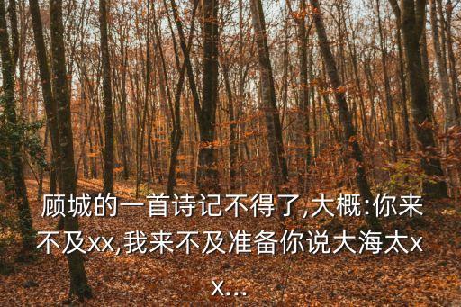 顧城簡介,去圖書館找顧城的全集吧