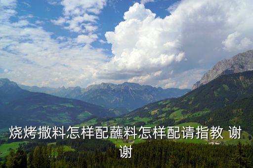 燒烤撒料怎樣配蘸料怎樣配請指教 謝謝