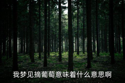 我夢見摘葡萄意味著什么意思啊