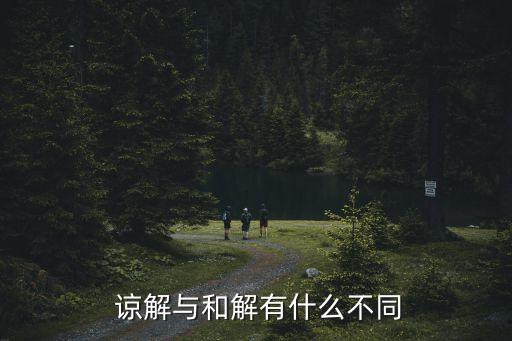  諒解與和解有什么不同