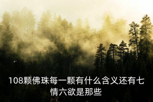 108顆佛珠每一顆有什么含義還有七情六欲是那些