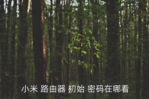 小米路由器初始密碼